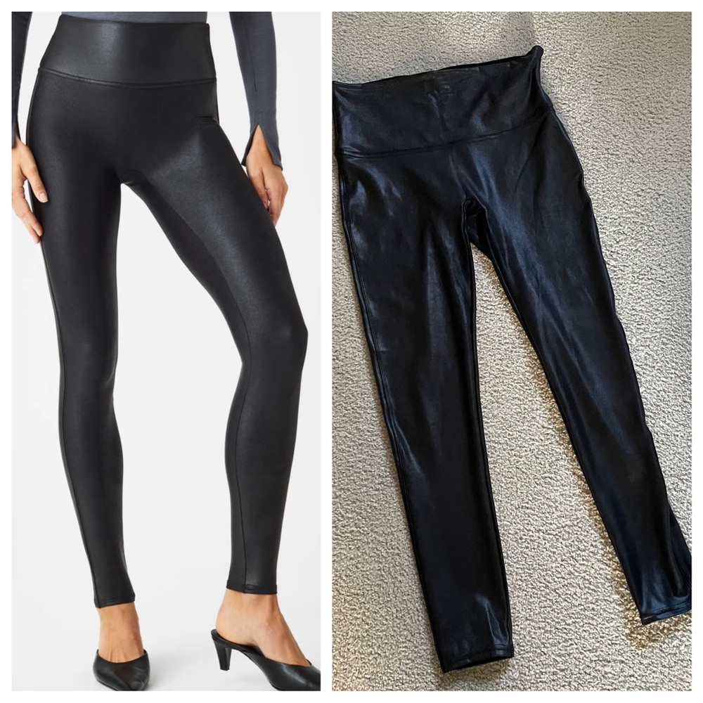Spanx Faux Leather Leggings Petite Large